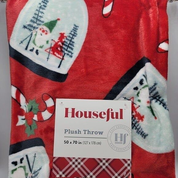 Christmas Blanket 50x70 Snow Globes Elf Winter Skiing Candy Cane Throw - Picture 2 of 4
